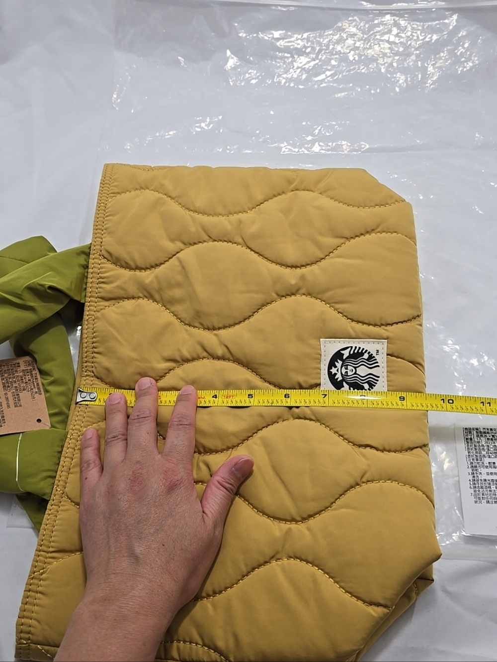 NWT Starbucks Merchandise Mustard Yellow Lunar New Year Quilted Tote Hand Bag - Picture 8 of 11
